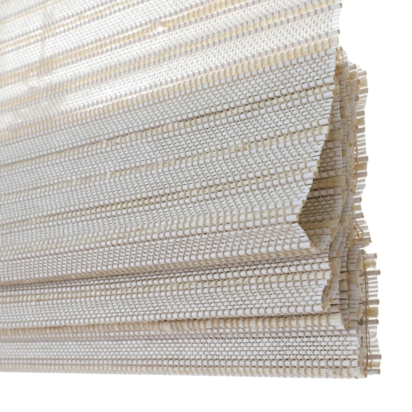 Elegant Marble White Cordless Roman Shade - Custom Light Filtering Bamboo Blinds by TWOPAGES