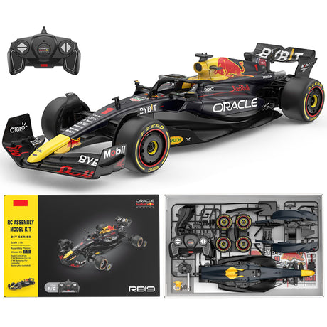 Voltz Toys Licensed Red Bull F1 RB19 RC Car Building Kit 1/16 Scale Supercar Assembly Set with Remote Controller, Licensed Model, 55 Pieces, STEM Kits for Kids and Adults, Ages 8+ (RedBull RB19) Voltz Toys