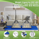 ROOMTEC 43" Hydraulic Pet Grooming Table w/Anti-Static Table Top, Heav Duty Z-Lift Dog Grooming Table/21-36 w/Armrests/Leash Covers/Tool Organiyzers/Hooks, Weight Capacity 330LBS (Blue) ROOMTEC