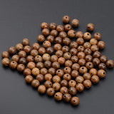 LPBeads 100PCS 8mm Natural Round Wood Beads for Jewelry Making with Crystal Stretch Cord LPBeads
