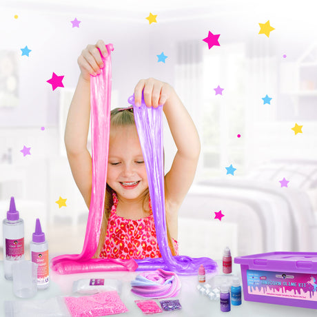 Original Stationery Mini Unicorn Slime Kit for Girls Ages 8-12, Create Unicorn Sparkle, Foam, Clay and Jelly Cube Slime, Fun Crafts for Kids Original Stationery