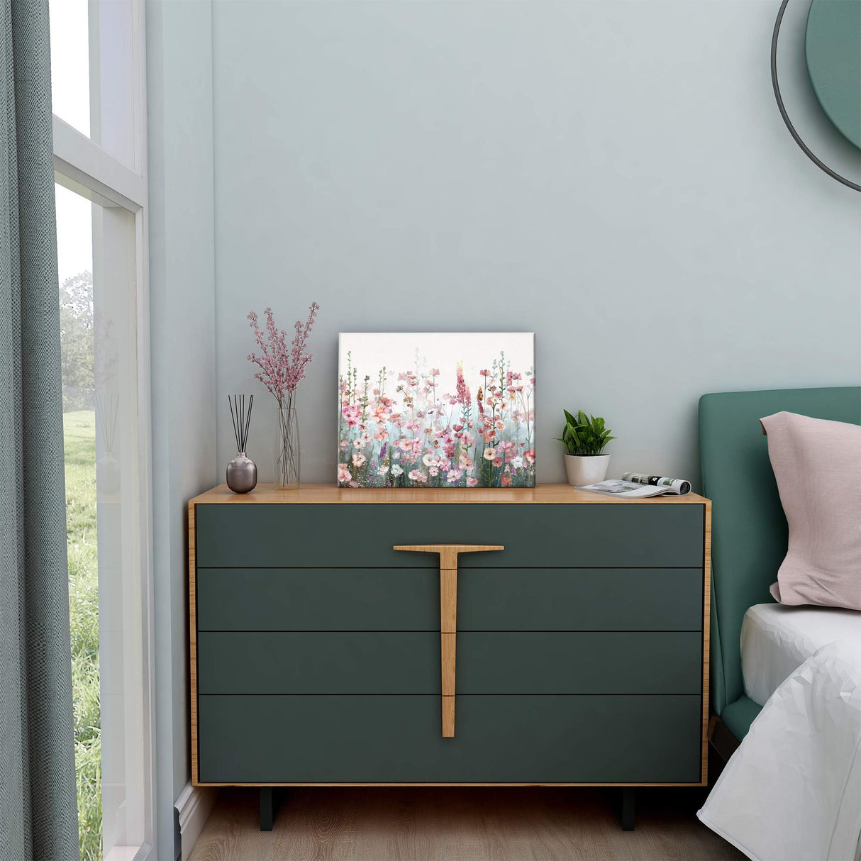 SUMGAR Paint by Numbers kit for Adults Flowers Pink, Colorful Canvas DIY Oil Painting Kits for Beginners, Acrylic Drawing Paintwork Crafts Christmas Gifts 16 x 20 inch (Without Frame) SUMGAR