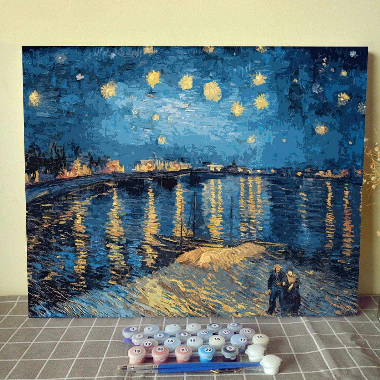 Vincent Van Gogh Masterpiece Series Paint by Numbers for Adults by Tococoo, DIY Adult Paint by Number Kits for Beginners on Canvas Rolled 16"x20" Unframed (Starry Night on The Rhone) Tucocoo