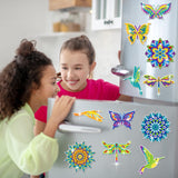 16 Pcs Summer Diamond Art Painting Magnets Butterfly Mandala Refrigerator Magnets Sticker Dragonfly Hummingbird Diamond Art Kits for Adults Summer Gift Fridge Copkim