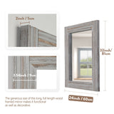 YOSHOOT Hand-Made Wooden Spliced Wall Mirror for Bathroom, Rustic Farmhouse Vanity Mirror, Décor Wall Art, Solid Wood Frame, Vertical or Horizontal Hanging YOSHOOT