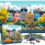TangMosaic 1000 Piece Puzzle for Adults, Small Town Scenery Jigsaw Puzzle, Impossible Puzzles Game, Interlock Perfectly No Dust, Home Decoration Puzzle, Gift for Friends Parents Kids Couples TangMosaic