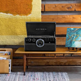 Victrola Metropolitan Mid Century 4-in-1 Bluetooth Record Player & Multimedia Center with Built-in Speakers - 3-Speed Turntable, AM/FM Radio, Wireless Music Streaming | Grey Victrola