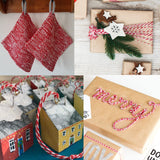 Red and White Cotton Twine String - 656 Feet, Ideal for Crafts, Gift Wrapping, Party, Baking and Holidays KINGLAKE