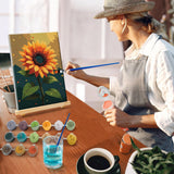 YOYA Framed Paint by Numbers Kit for Adults - Sunflower Adult Paint by Number Kits on Canvas with Easel, DIY Sunflower Paint by Number Framed Canvas for Home Wall Decor 8x12 Inch YOYA