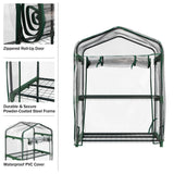 Home-Complete Small Greenhouse for Outdoors, 2-Tier Greenhouse with Zippered Roll-up Door and Powder-Coated Steel Frames, Waterproof PVC Cover for All-Season Gardening Home-Complete