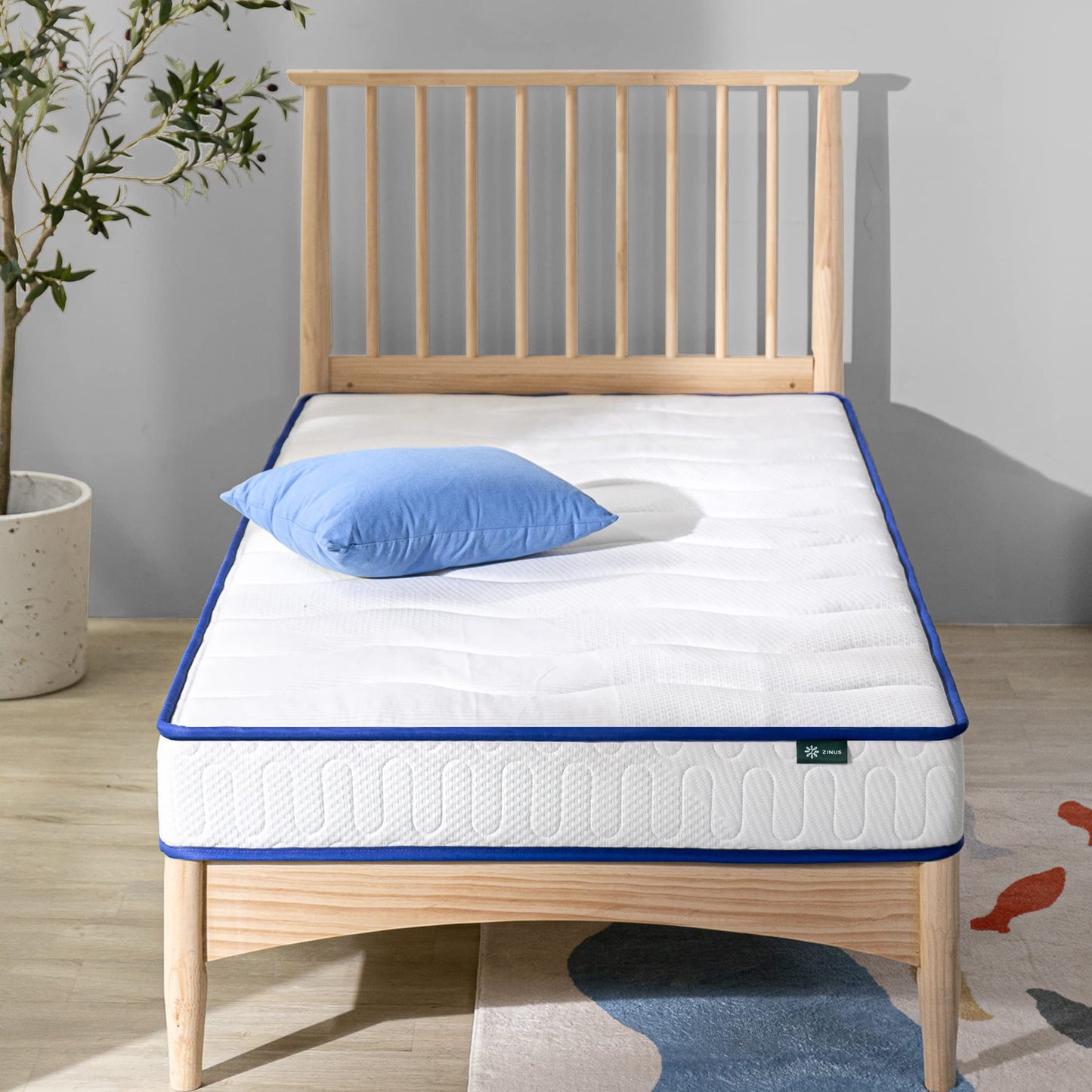 ZINUS 6 Inch Essential Innerspring Mattress, Twin, Mattress for Kids, Medium Firm Feel, CertiPUR-US Certified Foams, Mattress in A Box