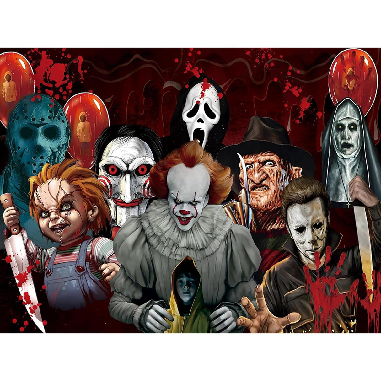 Sretoul Halloween Diamond Art Kits for Adults, Diamond Painting Kit Beginners Halloween, Horror 5D Gem Art for Adults with Round Gem Painting Gift Home Wall Decor 12x16 Inch Sretoul