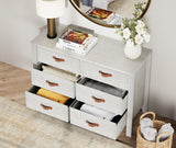 WAMPAT White Dresser for Bedroom, Large Long Dresser with 12 Drawers, Kids Dressers & Chest of Drawers, Set of 2 Classic Storage Cabinet Organizer for Closet, Living Room, Hallway WAMPAT