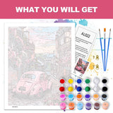 HITIRECOVI Car Paint by Number Adult,Canvas Paint by Numbers for Adults City View,DIY Acrylic Oil Paint by Number for Adults for Home Decor Gift 16x20 Inch HITIRECOVI
