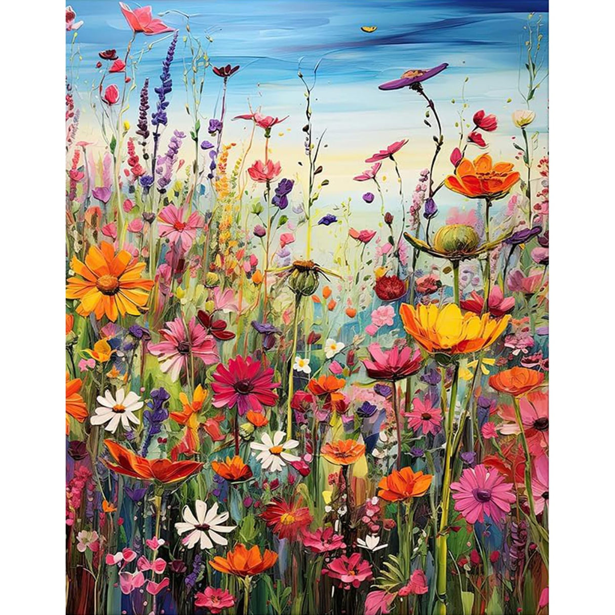 HITIRECOVI Wild Flowers Paint by Numbers Kits for Adults,Flower Paint by Numbers Kits,Adult Paint by Number Kits on Canvas Flowers,Home Wall Decor(16x20in) HITIRECOVI