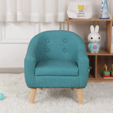 Single PVC Kids Sofa Chair, Toddler Sofa Couch with Wooden Legs, Children Armchair for Children Gift (Blue) Getifun