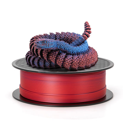 FF SUNSENKJ Dual Colors Silk 3D Printer PLA Filament 1.75mm, Blue and Red Color Change Co-Extrusion PLA Filament 1kg (2.2lbs) Spool, 2 in 1 Shiny Magic 3D Printing Filament (Dual_Blue+Red) - WoodArtSupply