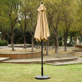Sunnyglade 7.5' Patio Umbrella Outdoor Table Market Umbrella with Push Button Tilt/Crank, 6 Ribs (Tan) Sunnyglade