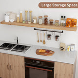 Axeman Floating Shelves for Wall, Rustic Elm Wood 72'' W x 8" D Wall Mantel Shelf with Invisible Bracket, Large Long Wall Mounted Storage Shelves for Living Room, Bedroom, Kitchen, Bathroom, Natural Axeman