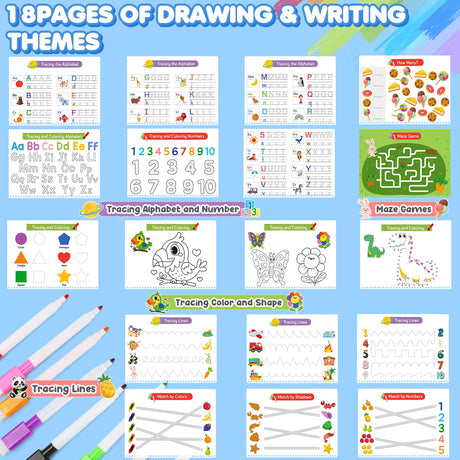 Busy Book for Toddlers, Preschool Learning Activities, Montessori Learning Educational Toys, Tracing Activity Coloring Books for Kids Ages 3-8, Autism Sensory Travel Toys Gifts, Summer Activities URMYWO