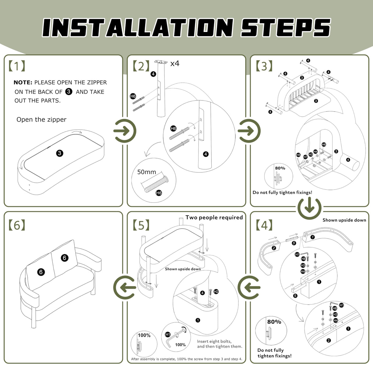 QNZK 67" L Loveseat Sofa, Mid Century Modern Sofa Couch with 2 Pillows, Comfy Chenille Couches, Upholstered Small Sofa for Living Room, Bedroom, Apartment & Office, Easy Assembly, Green QNZK