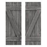 Giantex Set of 2 Shutters for Windows, Farmhouse Wall Decor, Paulownia Wood, Wall Mounted Hardware Included, Rustic Window Shutters for Outside Inside (Rustic Gray, 36'' x 13'') Giantex