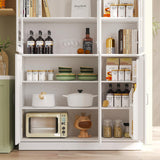 VOWNER 78.7'' Tall Large Bookcase with Glass Doors, Bookshelves Storage Cabinet with Door Shelves, Freestanding Display Organizer for Living Room, Home Office, White VOWNER