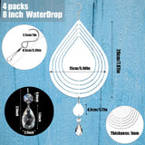 4Pack 8inch Sublimation Wind Spinner Blanks 3D Aluminum Metal Wind Sculpture Kinetic Spinners for Yard and Garden Indoor Art Ornaments Hanging Decoration (Water Drop) WindMage
