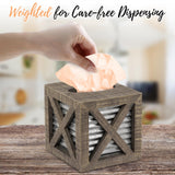 Autumn Alley Barn Door Rustic Square Farmhouse Tissue Box Cover, Farmhouse Bathroom Accessories, Rustic Bathroom Décor Tissue Holder, Wood Tissue Box Cover with Galvanized Decor Autumn Alley