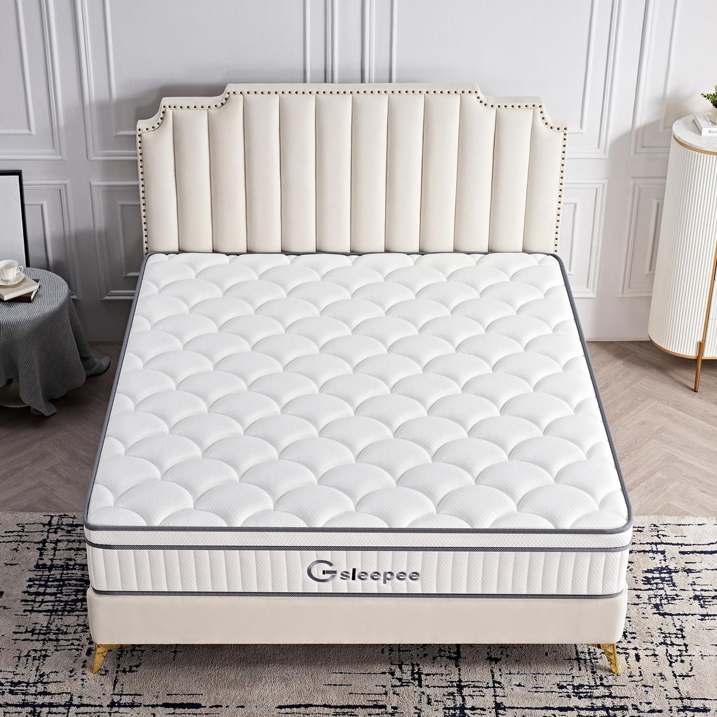 Gsleepee King Mattress, 10 Inch King Size Mattress in a Box, Gel Memory Foam Hybrid Mattress for Motion Isolation, Soft and Comfortable Mattress, Pressure Relief, Medium Firm Support