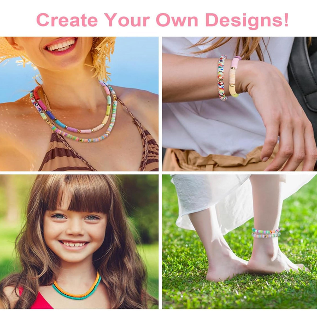 XJRLUK Clay Beads Bracelet Making Kit, 6 Boxes 20000+ PCS 144 Colors Polymer Flat HEISHI Beads Kit for Jewelry Making, Crafts Gift for Christmas Party Gift Craft kit XJRLUK