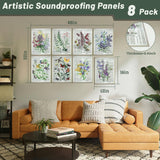 Atawlege 8 Pack Art Acoustic Panels, 48"x32" Soundproof Wall Panels, Decorative Sound Absorbing Panels with Self Adhesive, Sound Dampening Panels, Acoustic Treatment for Home, Office, Studio(Flower) AtawLege