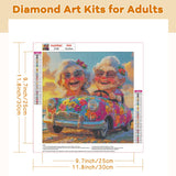 TOSTOG Grandmas Diamond Art Kits for Adults, Funny Grandma Drivers Diamond Paintings for Adults, Full Drill Diamond Art Kits, 5D Diamond Paintings Kit Gem Painting Wall Decor and Gift 12 * 12 Inch. TOSTOG