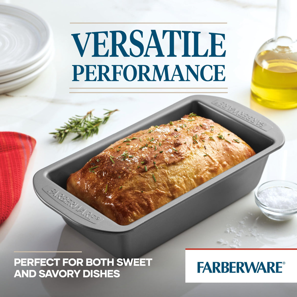 Farberware Nonstick Bakeware 9-Inch x 5-Inch Loaf Pan, Gray - Farberware