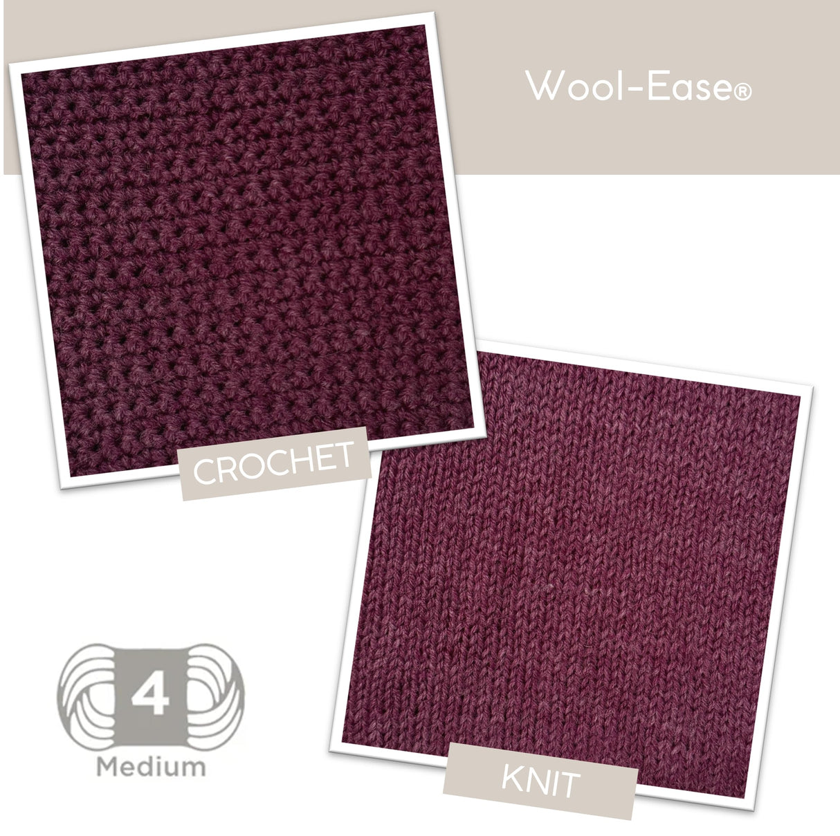 Lion Brand Yarn Wool-Ease Yarn, Worsted-Weight Yarn for Knitting and Crocheting, 1 Pack, Linen Lion Brand Yarn