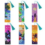 6 Pieces Diamond Art Painting Bookmarks Bohemian Diamond Art Bookmarks for Book Lovers DIY 5D Diamond Bookmark for Home Office School Class Project AUAUY