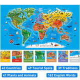 Mideer Floor Puzzle for Kids 4-8, 100 Piece World Map Jigsaw Puzzle with Continents, Geography Educational Toys for Boys and Girls, Globe Atlas Puzzle Maps Preschool Learning Game for Kids Ages 4-6 MiDeer