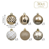 Valery Madelyn Christmas Ornaments Set, 30ct 2.36 Inches White and Gold Shatterproof Christmas Tree Decorations Ball Ornaments Bulk, Elegant Hanging Ornaments for Xmas Holiday Party Decor Valery Madelyn