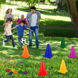 unanscre 31PCS 3 in 1 Carnival Outdoor Games Combo Set for Kids, Soft Plastic Cones Bean Bags Ring Toss Game, Gift for Birthday Party/Xmas unanscre