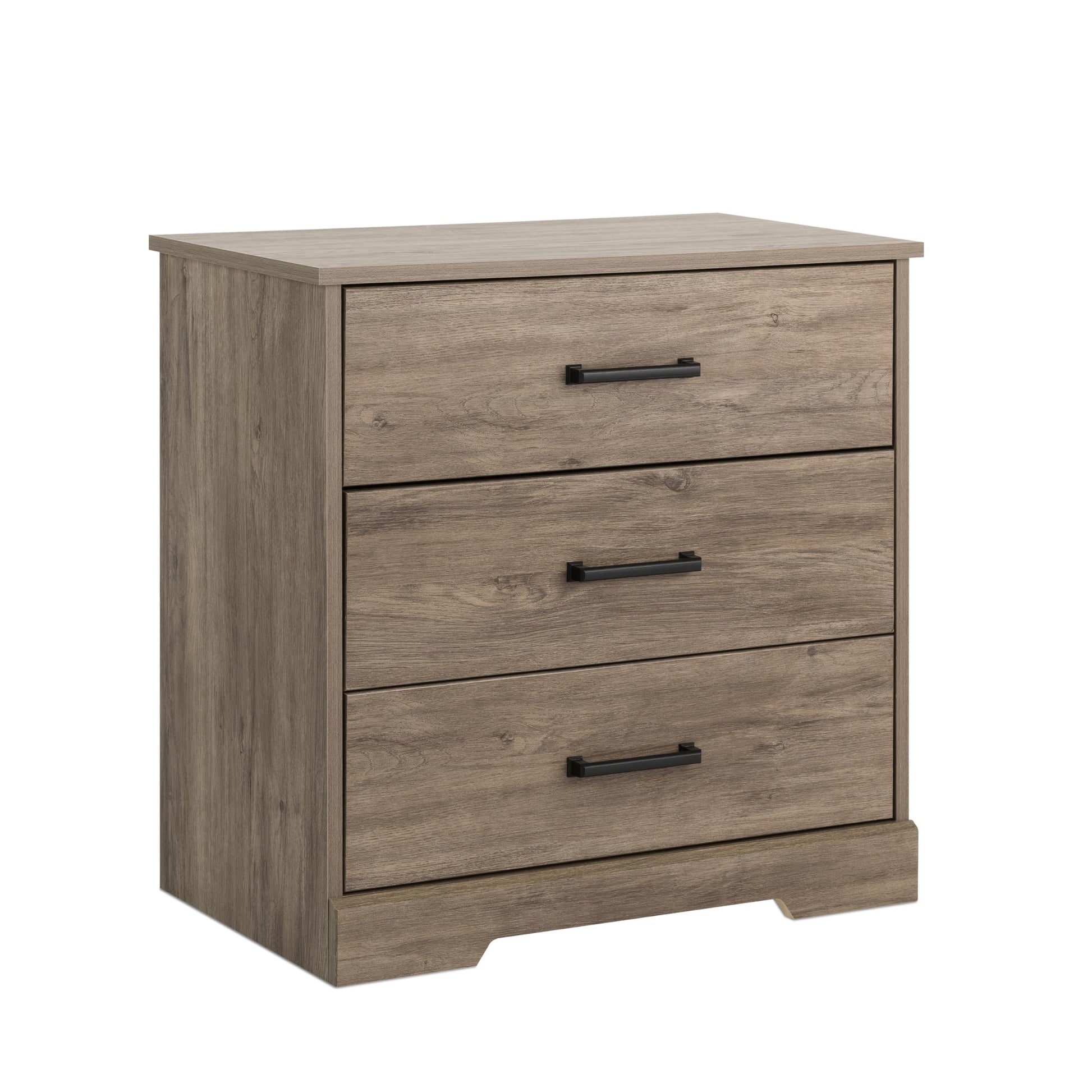 Prepac Rustic Ridge Farmhouse Nightstand Bedside Table, Brown Nightstand for Bedroom, End Table with 3 Drawers 16.25"D x 27.5"W x 26.75"H, DDNR-1603-1 - WoodArtSupply