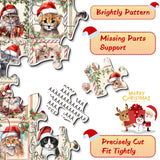 Christmas Cat Puzzles for Adults 1000 Pieces, Funny Animal Jigsaw Puzzle, Impossible Cute Kitty Puzzle as Home Wall Art Decor PPuzzling