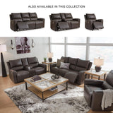 Signature Design by Ashley Boxmere Modern Leather Match Power Reclining Sofa with USB Ports, Dark Brown Signature Design by Ashley
