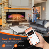 ORALNER 72” Smart WiFi Electric Fireplace, Ultra Thin Linear Recessed & Wall Mounted App Controlled Fireplace Heater with Adjustable Flame Color & Speed, Remote, 12 H Timer (72 INCHES) ORALNER