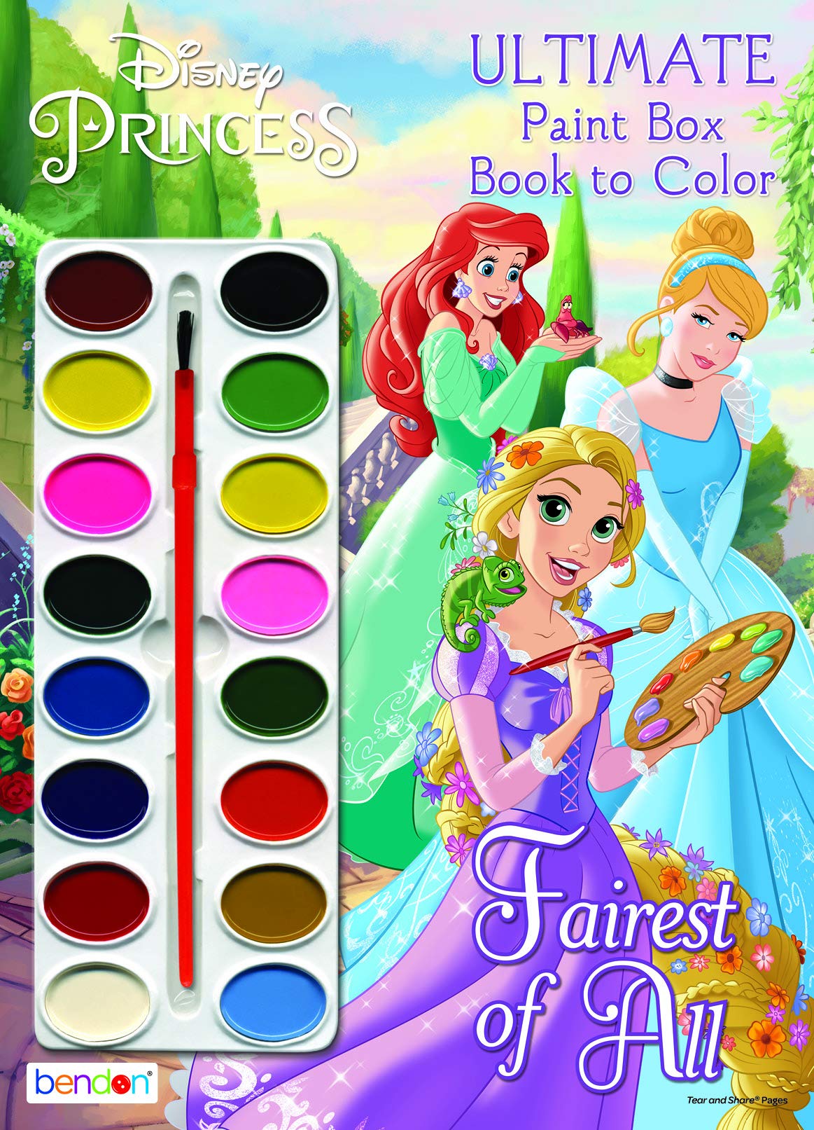 Disney Princess Paintbox Coloring and Activity Book with 16 Paints, Bendon 42350, 7.75 x 10.75 Disney