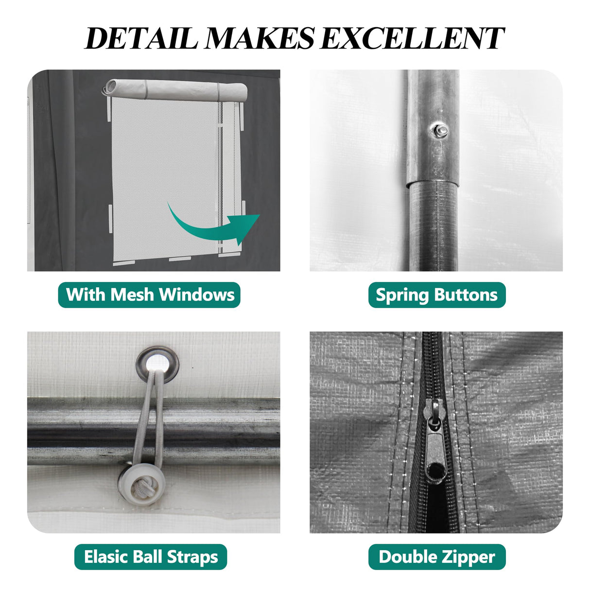 GARTOO Upgrade 12' x 20' Heavy Duty Carport - Extra Large Outdoor Shelter with Roll-up Ventilated Windows & Side Doors, Portable Garage for Car Truck Auto Motorcycle Boat Outdoor Events Party, Gray GARTOO