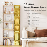 Tangkula 6-Tier Bookshelf, 64”H Tall Open Bookcase with Anti-Tip Kits, Home Office Free-Standing Wood Room Divider Display Book Shelf, Modern 11-Shelf Storage Rack for Study, Living Room (1, Natural) Tangkula