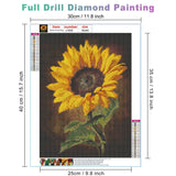 APCGSM Sunflower Diamond Painting Art Kit for Adults, 5D Full Drill DIY Craft, 11.8 x 15.7 inch APCGSM