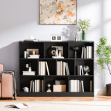 Cozy Castle Black Bookshelf, 3-Tier Open Shelf Bookcase, 10 Cube Storage Organizer with Anti-Tilt Device, Freestanding Horizontal Bookshelf Cube Shelf for Bedroom, Living Room, Office Cozy Castle