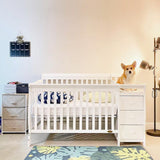 Dream On Me 5 In 1 Brody Convertible Crib With Changer In White, Greenguard Gold Certified, Comes With 1" Changing Pad, Non-Toxic Finish, Made Of Durable Pinewood Dream On Me