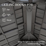 Domi 8’ x 6’ Grill Gazebo, Outdoor Aluminum BBQ Gazebo with 2 Side Shelves, Hardtop Double Roof Permanent Sun Shade with Ceiling Hooks for Patio Deck Yard Garden (Grey) domi outdoor living